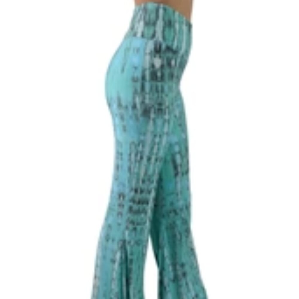 Happy Bohemians Tiered Tie-Dyed Rock Star pant Wide Leg Pants MINT M/L NWOT - Picture 5 of 12